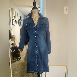 I. N. C DENIM LONG SLEEVE DRESS